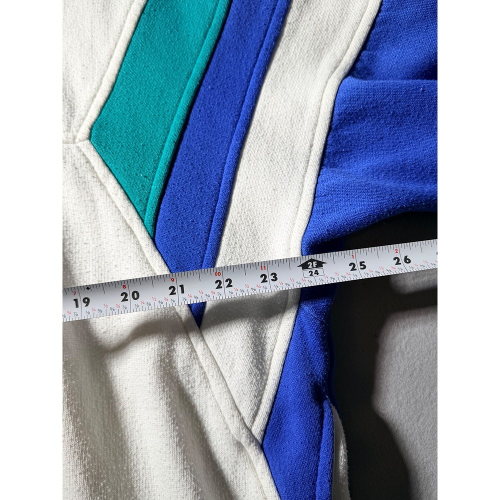 1988 Nike Track Jacket Mens XL White Blue Teal Colorblock Full Zip Fleece - Picture 6 of 6